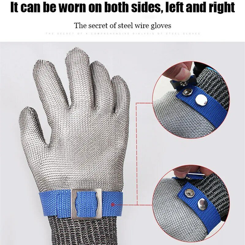 Cut proof Level 5 HPPE Gloves Cut Resistant Stainless Steel Gloves Working Safety Metal Mesh Anti Cutting Butcher Kitchen Gloves