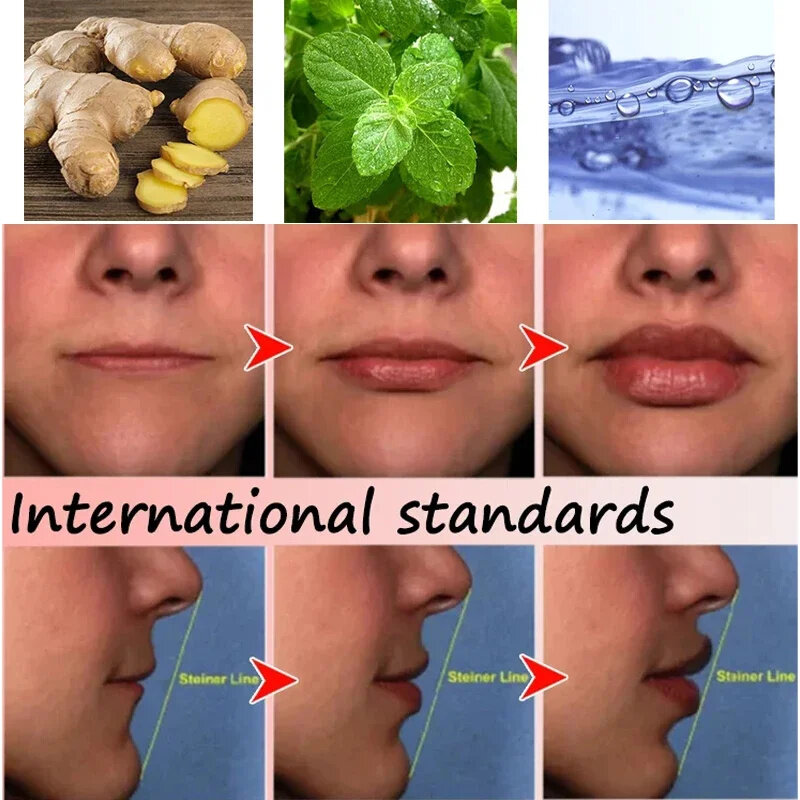 Serum mempertebal bibir, meningkatkan elastisitas bibir penambah volume instan minyak esensial memudarkan garis bibir perbaikan kulit mati perawatan bibir seksi