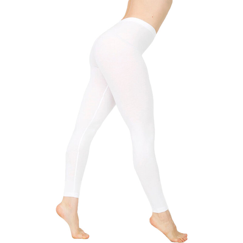 Legging olahraga wanita, Legging perempuan kasual olahraga kebugaran legging putih hitam abu-abu warna Solid kurus elastis celana legging mujer
