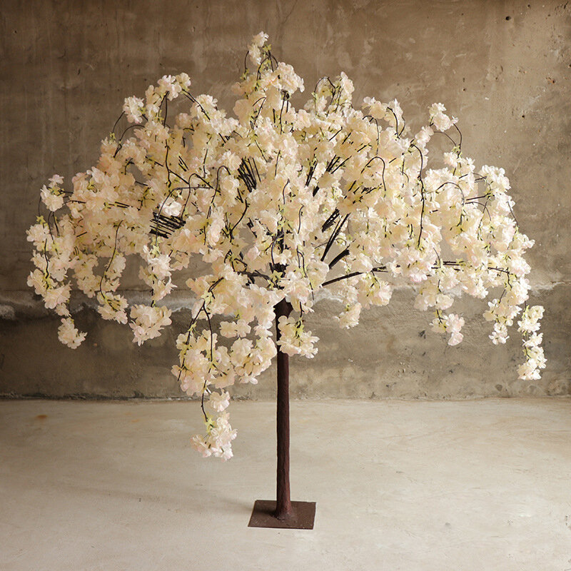 Árbol de flor de cerezo Artificial, simulación de aterrizaje, árbol de flor de cerezo, Hotel, boda, hogar, jardín al aire libre, adornos de arte decorativo