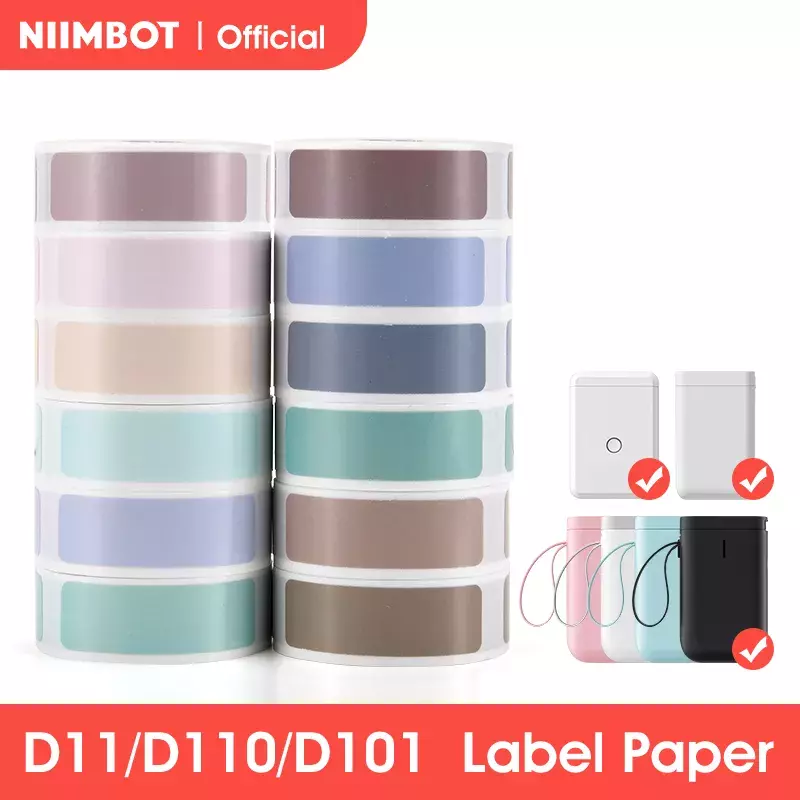Niimbot kertas Printer Label termal Mini, D110 D11 D101 tahan air anti-minyak Label cetak tanpa lem stiker pita tahan gores