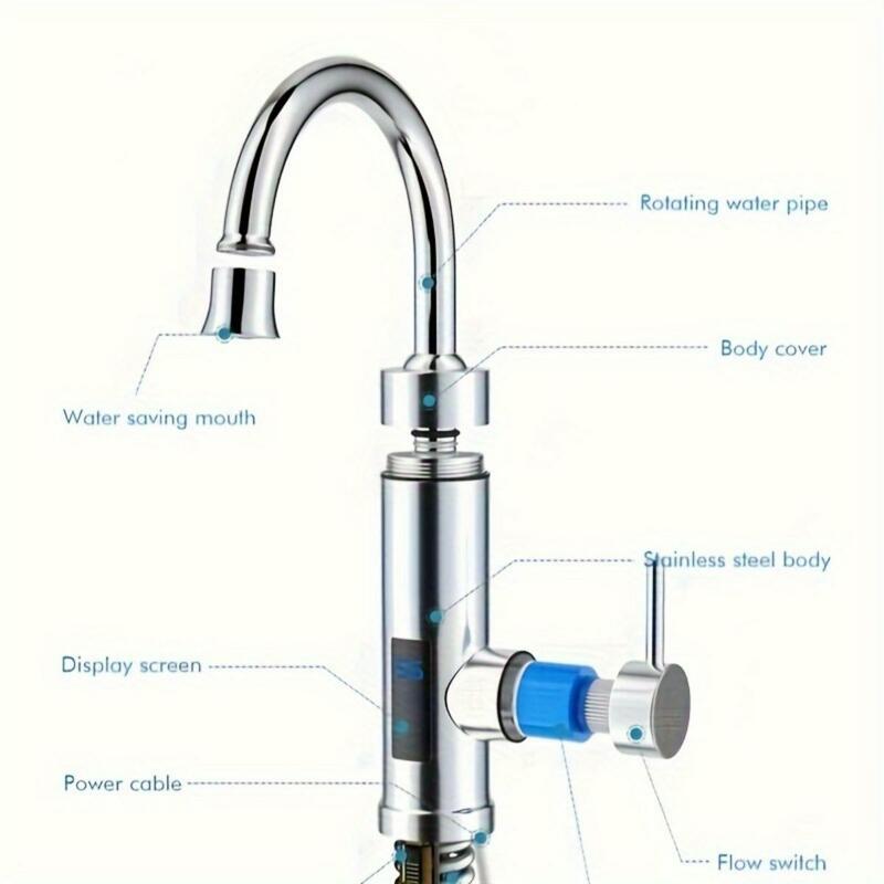 Instantaneous Digital Display Electric Kitchen and Bathroom Quick-heating Heating Faucet RX-016