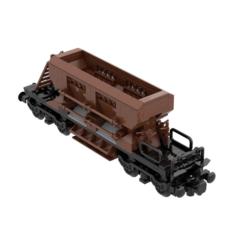 MOC Gravel Side Dumper Wagon Building Blocks Kit DB German Railway Freight Wagon Carriage Train Brick Model Kid Brain Toy Gift