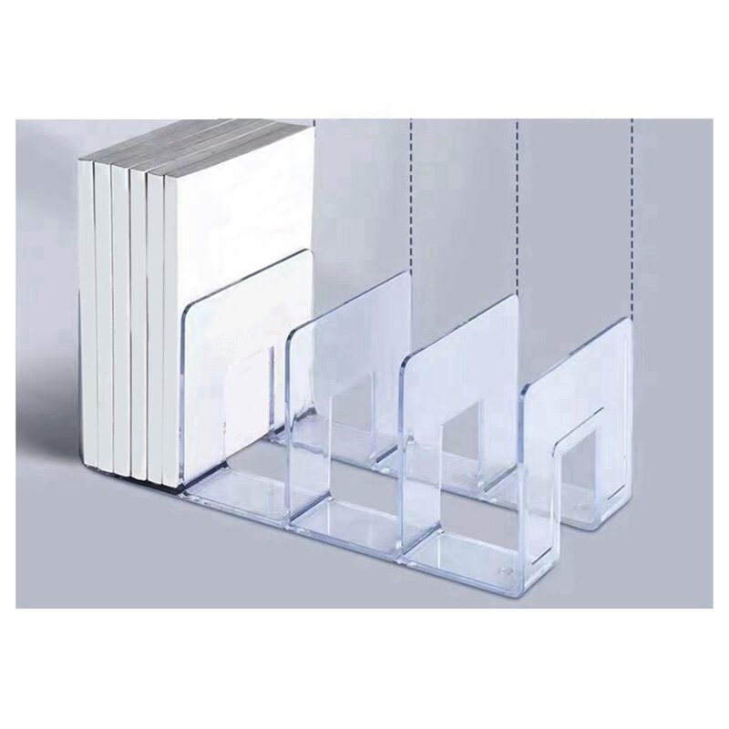Transparent Bookend Folder Acrylic Bookend Folder For Desk Accessories Office Folders File Sorting Plastic Bookshelf File Holder