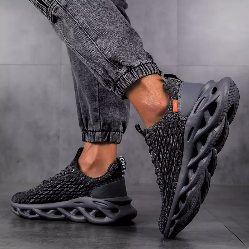 YRZL moda uomo scarpe da corsa Sneakers stampate maglia sport atletici ammortizzazione scarpe da ginnastica da Jogging calzature leggere per uomo