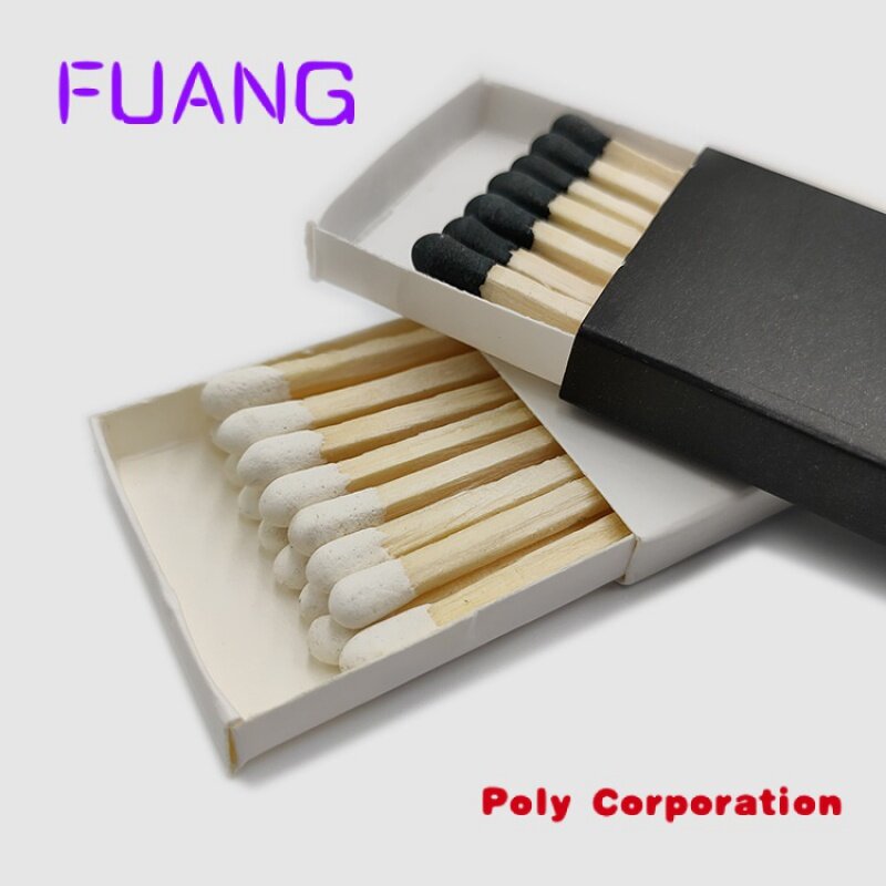 Custom  Good quality black wooden match stick custom printing safety paper cardboard matches box with scratch for birthday party