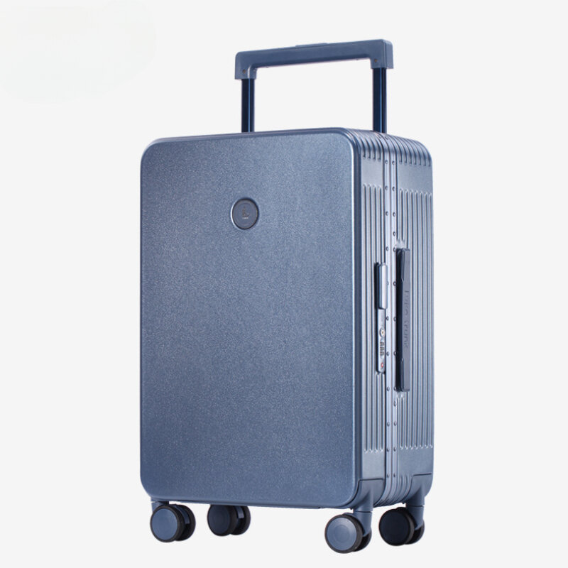 Bagagem larga com moldura de alumínio para homens e mulheres, roda universal, mala de passageiro com trava combinada, sacola de embarque