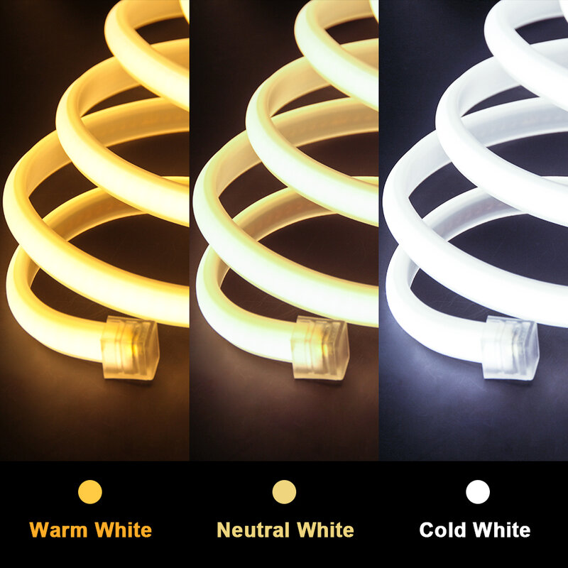 COB LED Strip Light para decoração de iluminação doméstica, fita macia e flexível, impermeável, EU Plug, 288 LEDs/m, 3000K-6000K, 220V, IP65