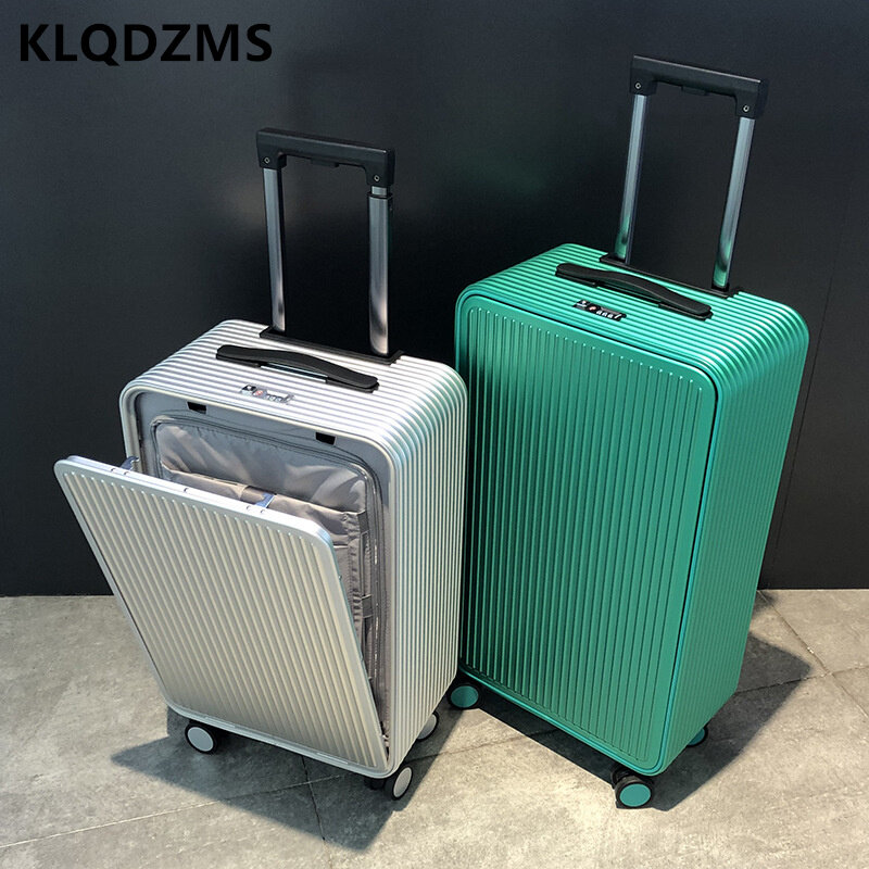 Klqdzms-アルミニウムマグネシウム合金ラゲッジ、圧縮耐性トラベルボックス、ビジネスボードスーツケース、パスワードボックス、17 "、20" 、24"