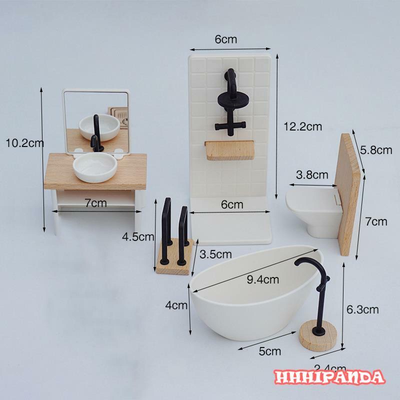 1/12 Puppenhaus Simulation weiß Waschbecken Wanne Toilette Modell Puppenhaus Miniatur möbel Badezimmer Dekor Baby so tun, als ob Spielzeug