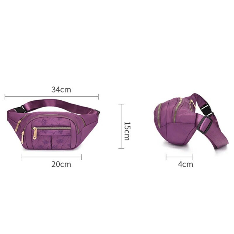 Women Waist Packs Fanny Bag Multiple Functions Hip Bum Chest Belly Back Bags with Adjustable Belt Strap for Women Fit