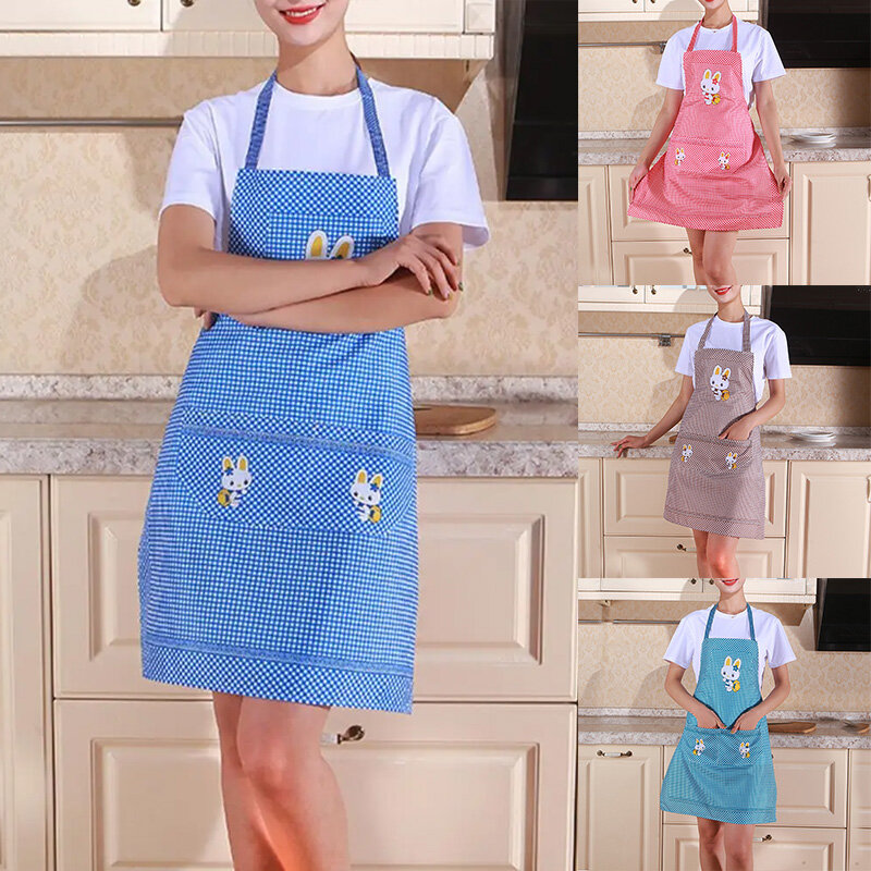 Avental de cozinha impermeável para mulheres, BBQ Bib, Cozinhar, Cozimento, Restaurante, Workwear, Ferramenta de limpeza, 70x60cm