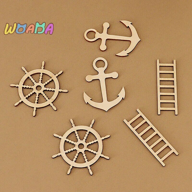 1/12 Dollhouse Wooden Ladder Ship's Anchor Tuo Model Dollhouse Furniture Decoration Dolls House Fairy Garden Craft Ornament