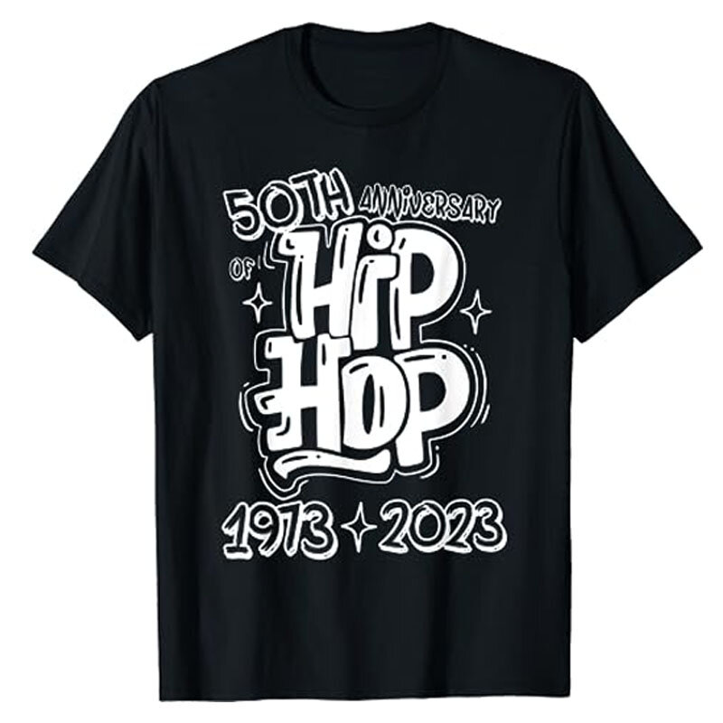 Camiseta de Graffiti de 50 años, ropa de calle divertida de Rock, estilo Retro, Tops de manga corta, 50 aniversario de Hip Hop