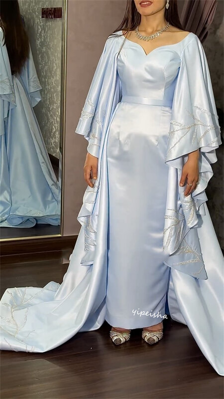 Женское бальное платье с бисером для дня рождения, длинное платье с квадратным вырезом на заказ, Саудовская Аравия