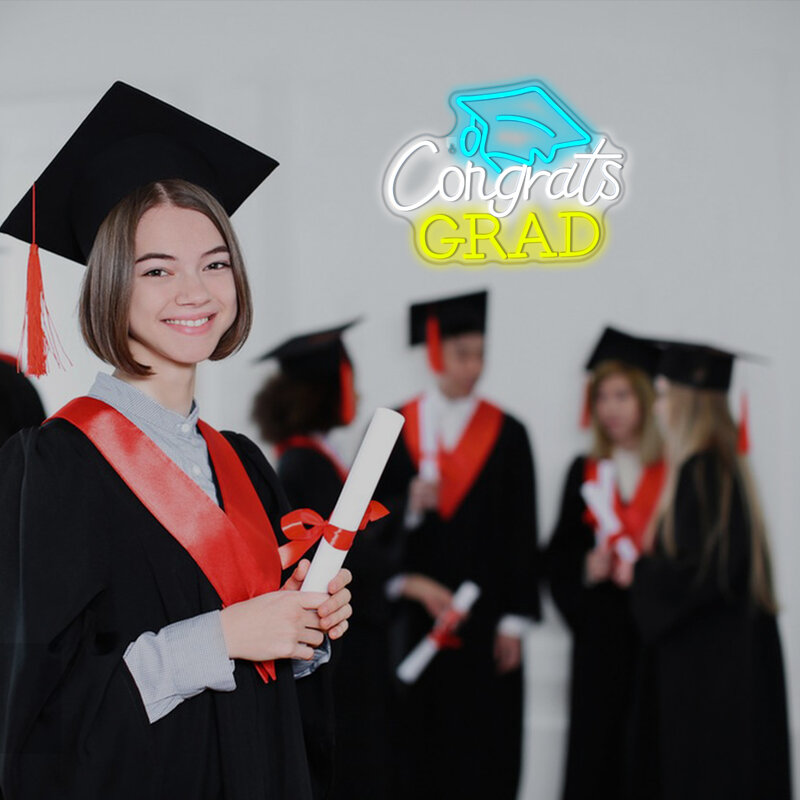 Congrats-LEDネオン壁の装飾品、卒業式、卒業式、卒業式、儀式、誕生日パーティー、お祝い、宴会、卒業