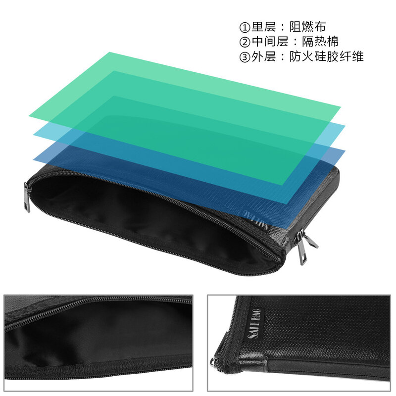 Waterproof File Bag Fireproof File Bag A5 File Bag A4 Valuables Certificate Storage Bag
