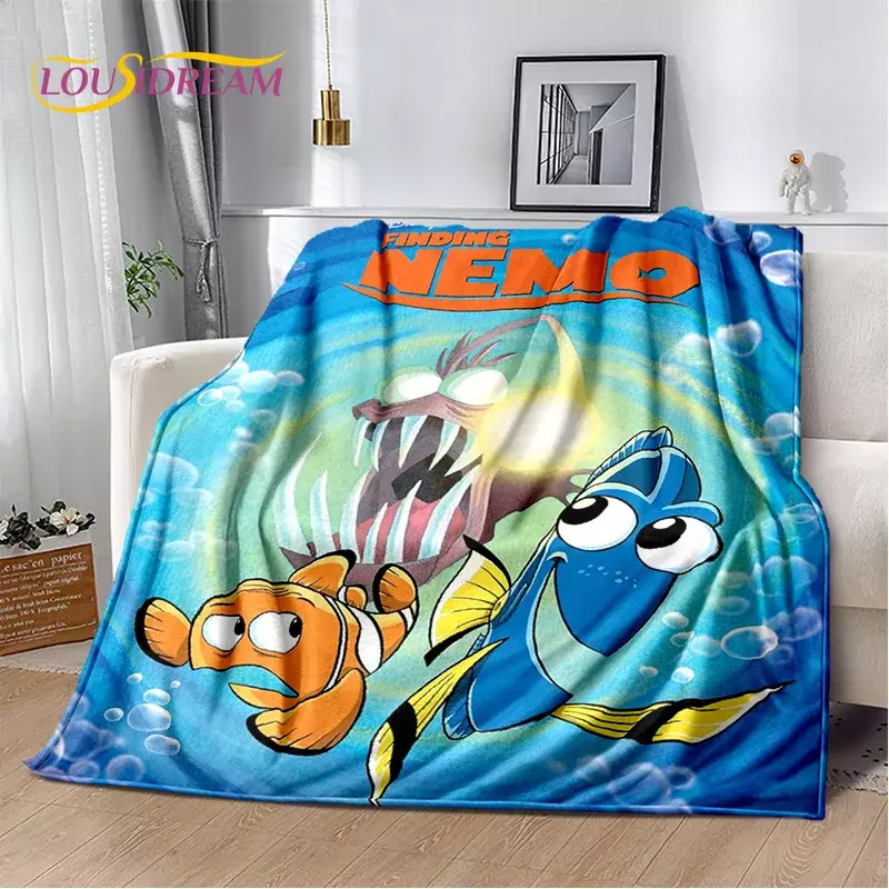 Selimut dunia laut menemukan Nemo lucu gaya kartun 29, selimut flanel lempar lembut untuk rumah kamar tidur Sofa piknik kantor hadiah anak