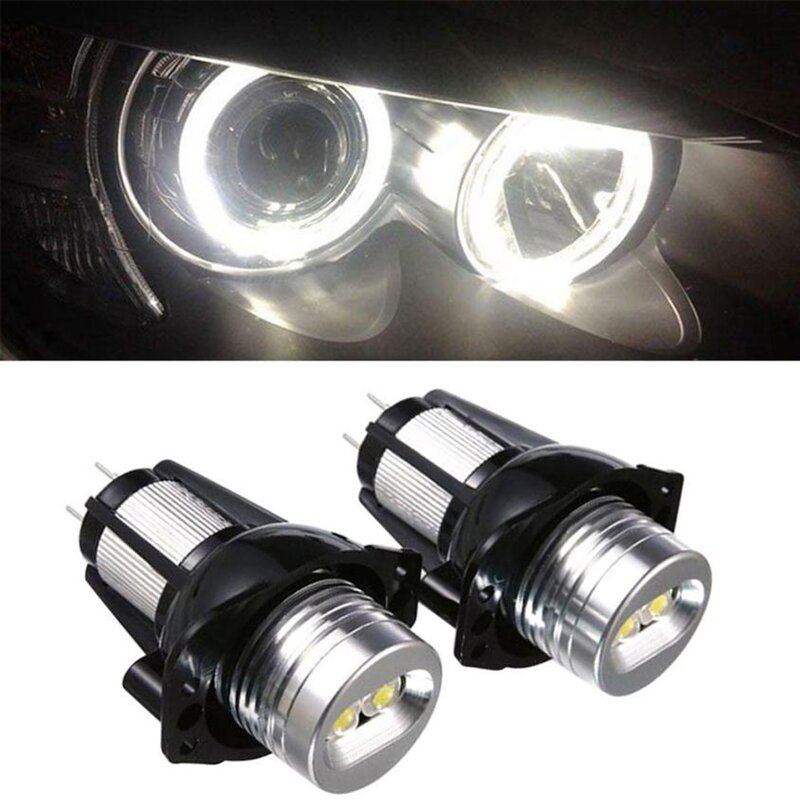 Автомобильные светодиодные лампы с ангельскими глазками, лампы головного света для E90, 6 Вт