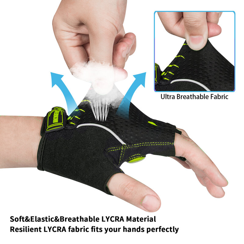 MOREOK-guantes de bicicleta con almohadilla de Gel líquido, 5MM, a prueba de golpes, para ciclismo de montaña, DH, para hombre y mujer