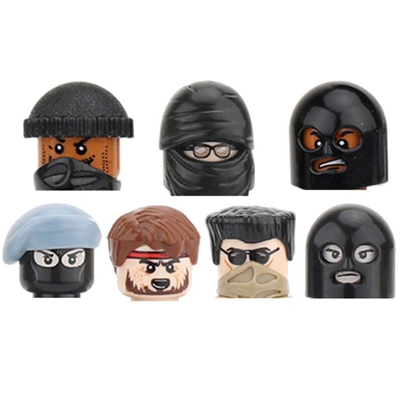 Figuras de soldados militares modernos, bloques de construcción, villanos, Gángster, bufanda, máscara, casco, piezas, piezas, juguete