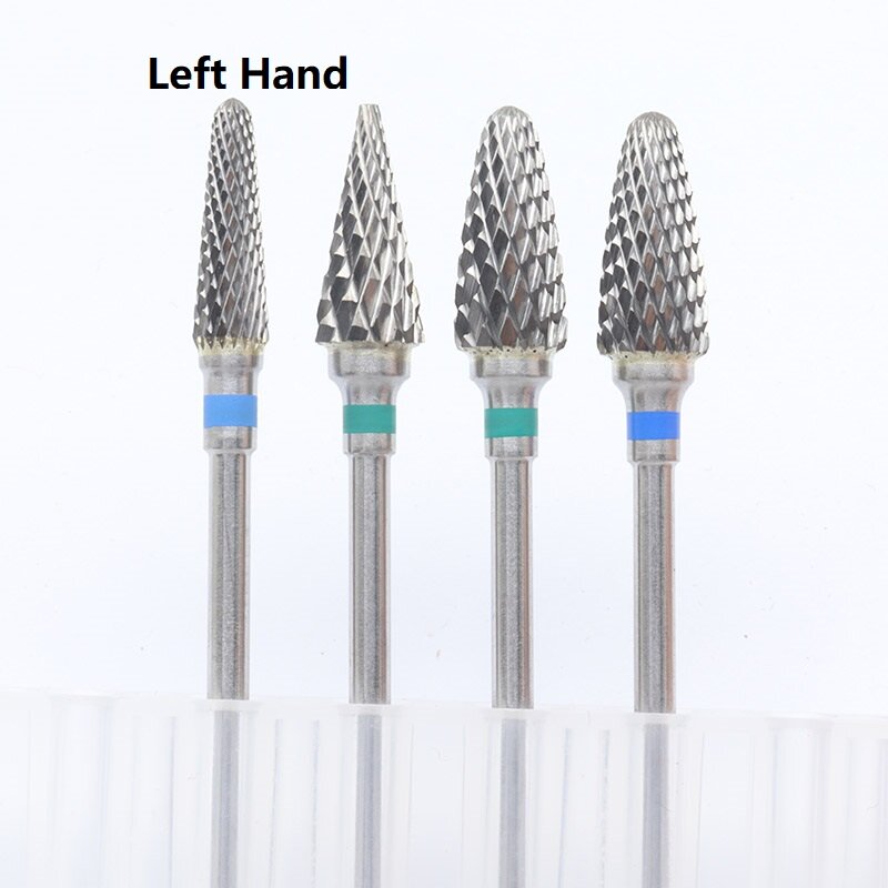 Quality!Left Hand Tungsten Carbide Nail Drill Bit Milling Eletric Manicure Machine Equipment Cuticle Clean Burr Dental