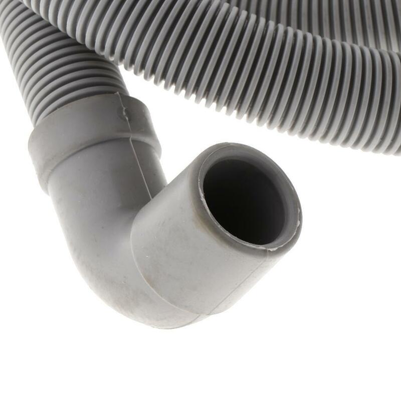 Flexible Elbow Drain Hose Pipe With Bracket For Washer Washing Machine 2 5m