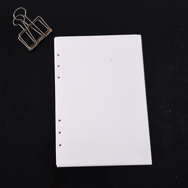 A5 A6 A7 Black Craft White  Loose Leaf Notebook Refill Spiral Binder Inner Page Line Dot Grid Inside Paper Stationery