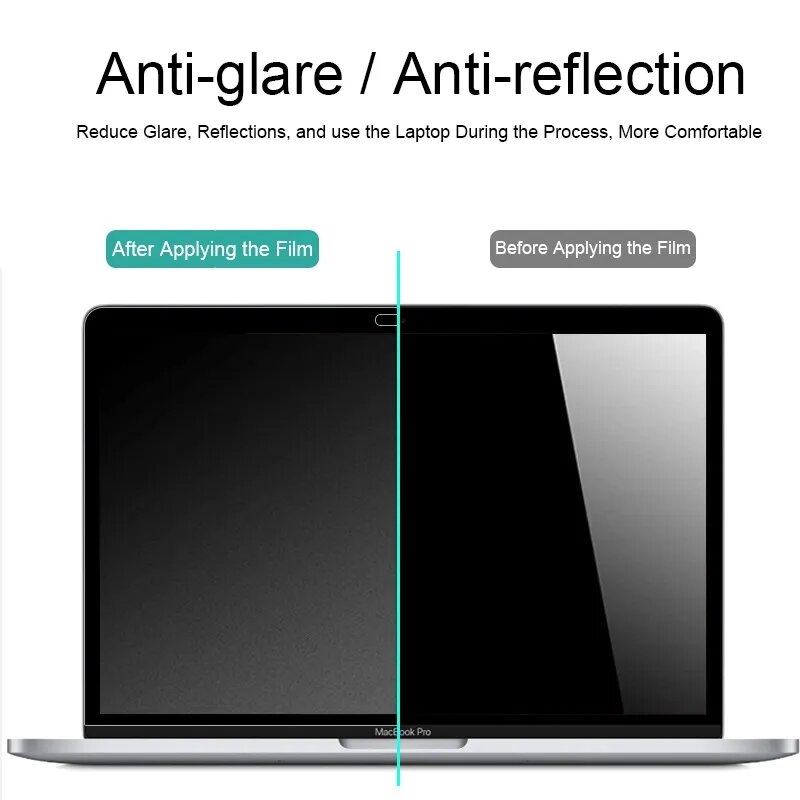 Protector de pantalla de protección ocular para Macbook Pro 15, modelo A1990, A1707, A1398, A1286, película suave PET mate, antiluz azul