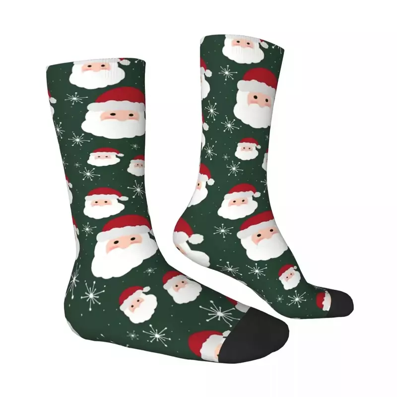 Носки мужские в стиле ретро, смешные повседневные сумасшедшие носки с принтом Санта-Клауса, снежинок, в стиле Харадзюку, хип-хоп, подарок