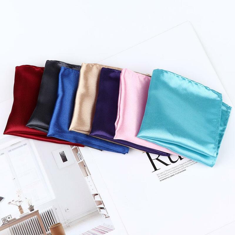 Fashion Party Solid Solid Satin Plain for Wedding Dress Party Men Hanky Pocket Plain fazzoletto fazzoletto fazzoletto fazzoletto quadrato in seta