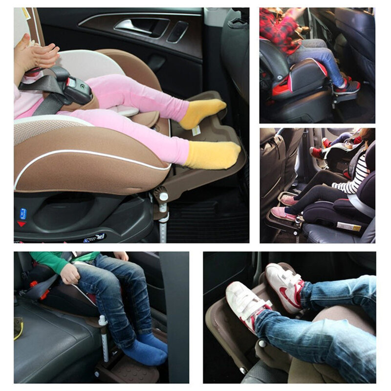 Ajustável e dobrável Car Safety Seat, Universal Criança Footrest, longas viagens, mais agradável, rosa