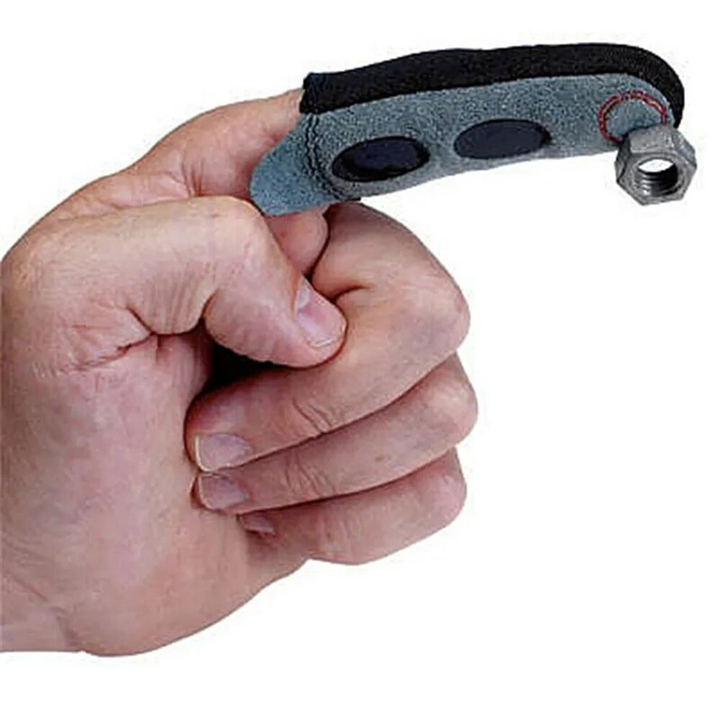Luva de dedo com retenção magnética e recuperar, objeto metálico ferroso, controle preciso, ferramenta magnética para pontos apertados