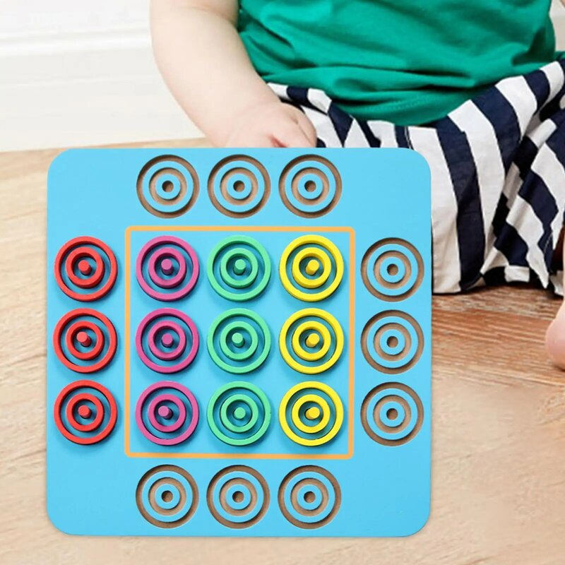 Ringen Schaakpuzzelspeelgoed Draagbare Handen Hersentraining Logisch Denken Training Familiespel Montessori Feestbordspellen