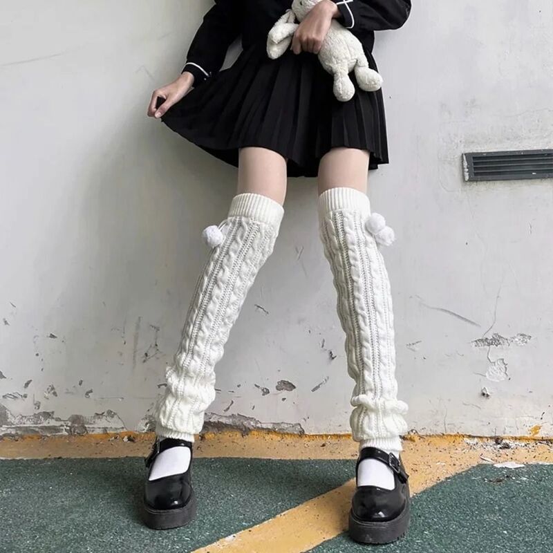 Lengthened Leg Warmer Long Socks New Twist Winter Warm JK Calf Sleeves Knitted Lolita Over Knee Stockings