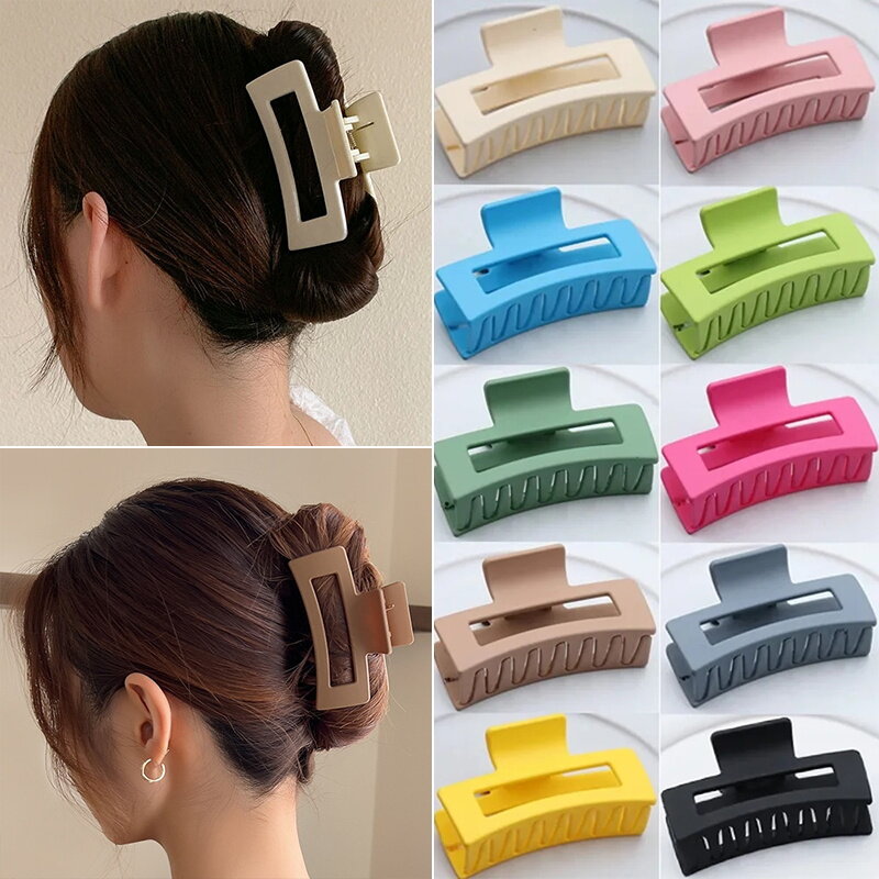 Garras de cabelo de plástico coreano para mulheres e meninas, grampos de cabelo Headwear, grampo de cabelo grande, presilha de caranguejo, ornamento de moda