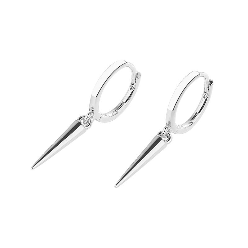 2024 Fashion hot selling simple punk long plain triangle spike hoop earrings for women jewelry
