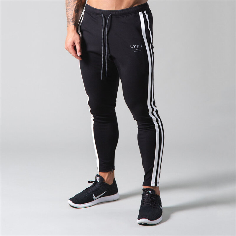 Spodnie męskie Jogger Fitness męskie spodnie sportowe bawełniane Splice z zamkiem błyskawicznym moda uliczna casualowe spodnie