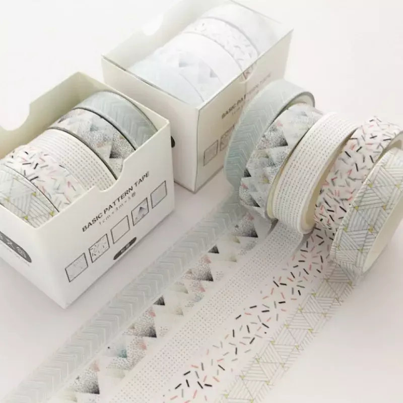 5 sztuk/paczka proste kolorowe podstawowy styl zestaw taśm Washi DIY naklejki Scrapbooking etykiety taśmy maskujące szkolne materiały biurowe