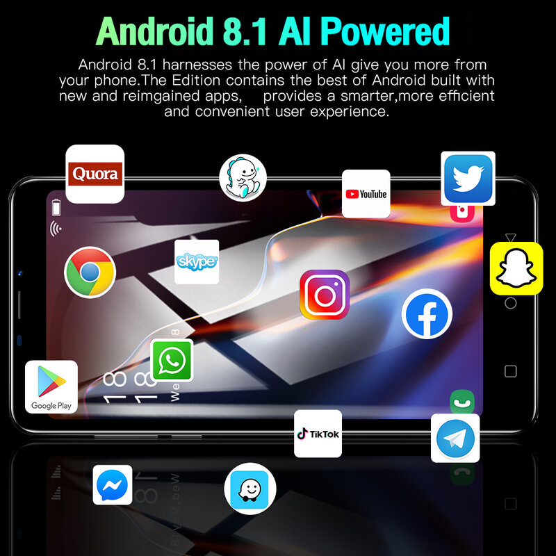 FUFFI-Note 12 Pro,Smartphone Android,5.0 inci, 2 + 16GB ROM, baterai 2000mAh, ponsel, kamera 2 + 8MP, SIM ganda, ponsel asli