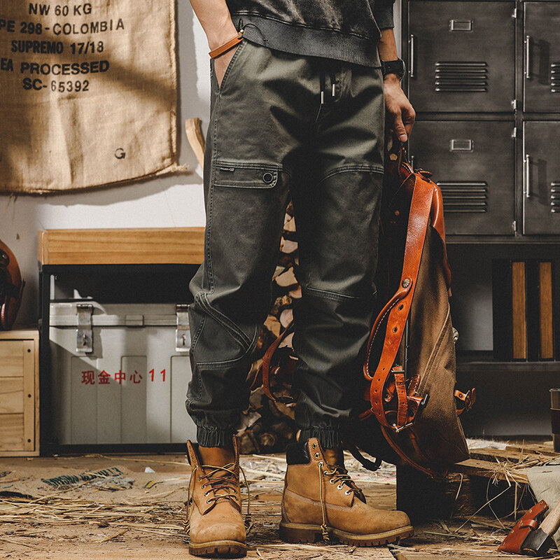 Pantalon Cargo droit pour homme, Streetwear décontracté, ample, en coton, nouvelle mode, printemps automne 2022, T208