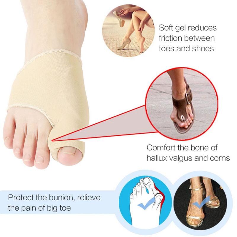 2Pcs Toe Separator Hallux Valgus Bunion Corrector Orthotics Pés Bone Thumb Ajustador Correção Pedicure Sock Straightener Ferramentas