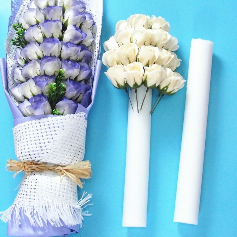 Tira de espuma DIY para o arranjo da flor do casamento, vara branca cilíndrica, cortina sólida, esponja floral, adereços para eventos e festas, 51x4cm, 1PC
