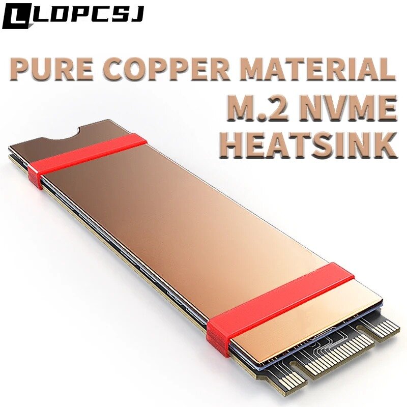 Sat-Dissipateur thermique pour ordinateur portable, PCSJ M.2 NVcloser, SSD Heastink avec CharacterThermal Pads, dissipateur de chaleur en cuivre, coussin thermique de refroidissement pour SSD M2 2280