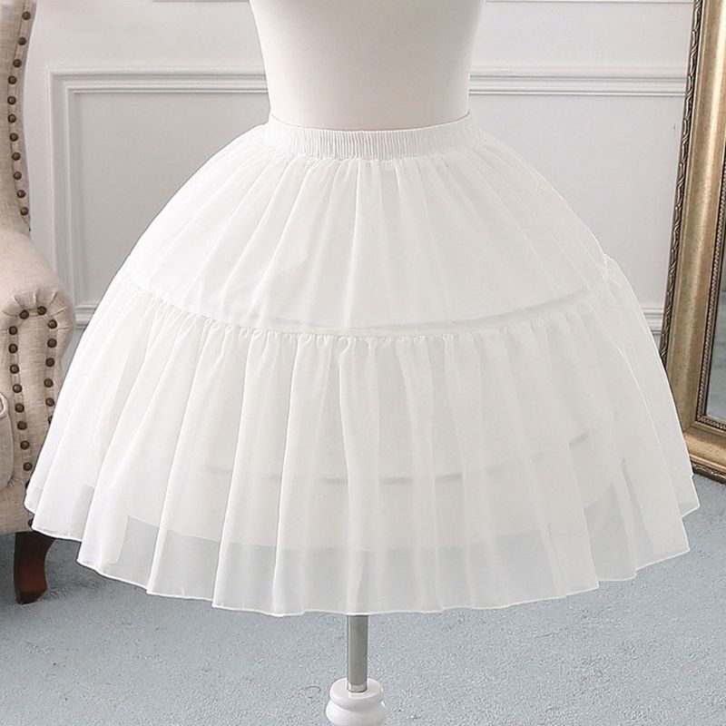 Cosplay Fish-bone Short Skirt Lolita Carmen Slip Liner Cute Girls Skirts Adjustable Petticoat N84D
