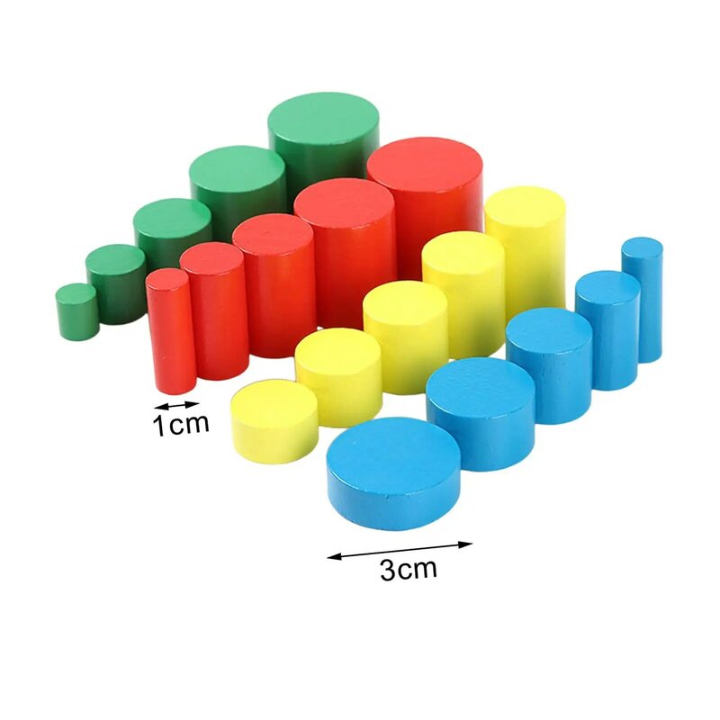 20Pcs cilindri giocattoli educativi apprendimento prescolare cilindri in legno blocchi per la versione familiare gioca 2 3 anni bambini bambini
