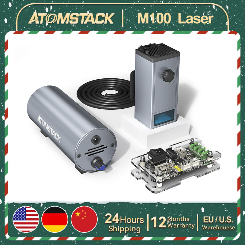 AtomStack M100 modulo 130W modulo Laser Spot compresso Quad-Laser taglio MDF acrilico in acciaio inossidabile per incisore Laser CNC 90%