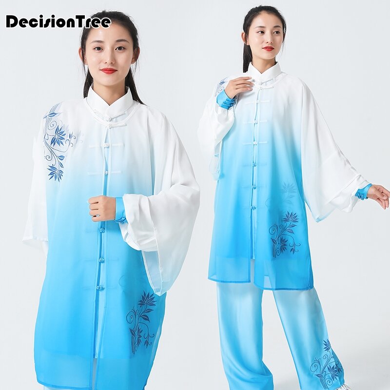 Ropa tradicional china de kung fu tai para hombres y mujeres, uniforme de artes marciales de shaolin, camiseta y pantalones, 2023