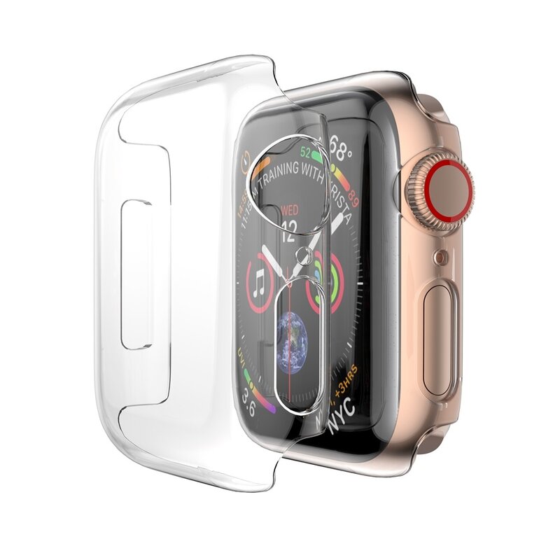 Beschermende Siliconen Cover Case Voor Iwatch Apple Horloge Serie 6 5 4 3 2 1 Se 38 40 42 44mm 40Mm 42Mm 38Mm 44 Mm Screen Protector