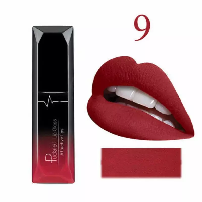 2019 Hot Waterproof Liquid Lip Gloss Metallic Matte Lipstick Cosmetic Sexy Batom Mate Lip Tint Makeup Lasting 24 ore Mate Levre